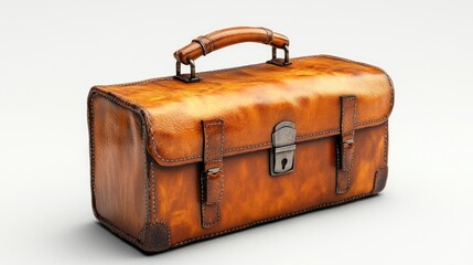 3D icon of a briefcase with lock, isolated white background
