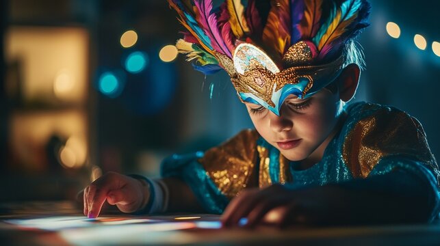 Dedicated parent crafts unique costume for child s school play with late night effort and love