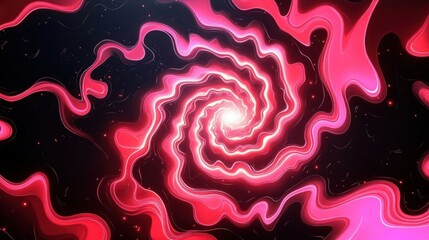 A swirling vortex of vibrant pink and black colors, creating a dynamic, abstract visual effect.