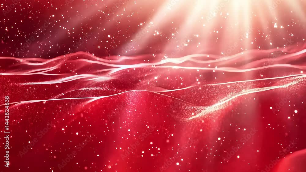 Poster red wave particle light effect