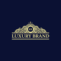 KB Luxury lion crest logo, Luxury Monogram ,Royal Initial Letter Crest Template 