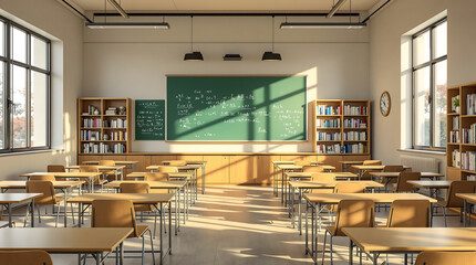 Sunlit Classroom Bright and Inspiring Learning Environment