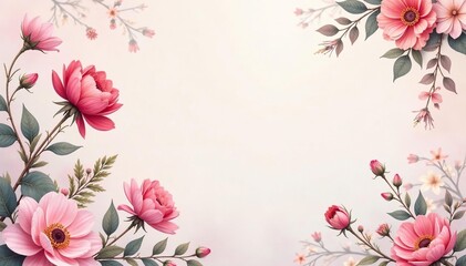 Fototapeta premium Subtle floral print, pastel shades, modern aesthetic , wallpaper design, pattern, clean