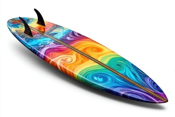Colorful surfboard with vibrant design ideal for ocean adventures
