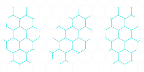 Abstract Geometric Hexagon Pattern with Blue Metal Texture