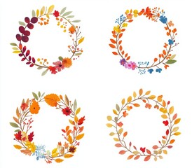 Four autumn floral wreaths (3)