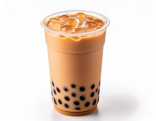 taiwan milk tea with bubble isolated on white background