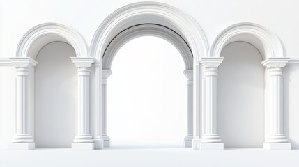 Arched entryways isolated on white background