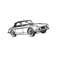 Car Silhouette Vector Illustration, Black Side View Modern Vehicle Clipart, Transportation Graphic.