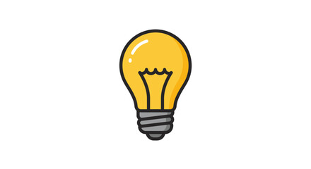 Simple Yellow Lightbulb Icon with Subtle Details