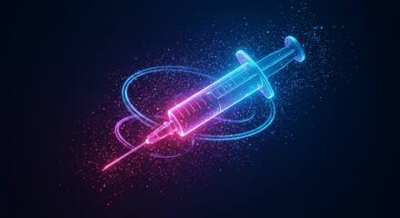 Futuristic syringe design with glowing elements