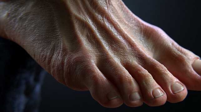 close-up of a foot and toes