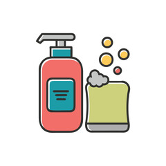 shampoo soap on white background for web and graphic design