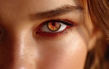 Fototapeta premium Fiery gaze golden eyes captivating intensity