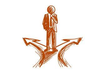 Business Risk hand draw sketch vector illustration