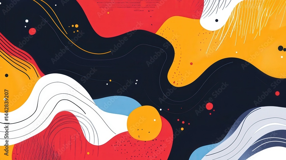 Aufkleber a vibrant and dynamic abstract background, featuring bright colors and fluid shapes that blend seaml