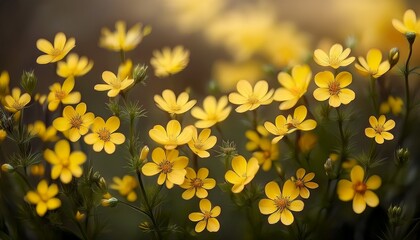 Obraz premium small yellow flowers fine art photography overlay