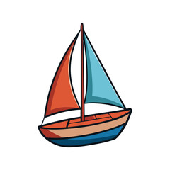 Sailboat Vector Illustration, Ocean Sailing Vessel Clipart, Nautical Boat Graphic, Sea Adventure and Marine Design