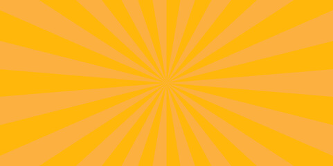 Sunburst beam light vintage shine and graphic summer explosion pattern. orange bright sunrise isolated glow striped texture background.