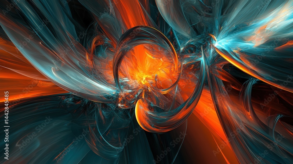 Poster a visually engaging modern abstract background with bold, vibrant colors and intricate dynamic shape