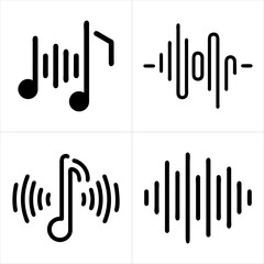 music wave icon set

