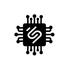 Obraz premium Modern Stylized S Letter Logo on Tech Chip Icon Vector Graphic