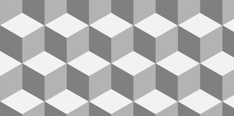 Abstract square gradient white cubic square shape backdrop texture. cube geometric wall and floor vector diamond hexagon triangle wallpaper background.	