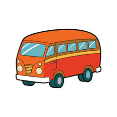 Bus Vector Illustration, Urban Public Transport Clipart, City Transit Vehicle Graphic, School and Travel Bus