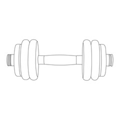 Dumbbell line art vector design. Dumbbell outline illustration design.