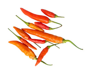 red hot chili peppers isolated on white background