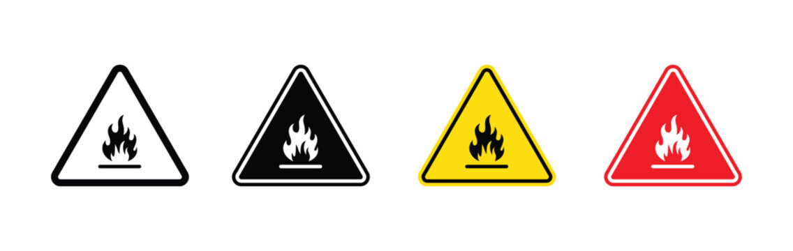 Standard Pictogram of Flammable Symbol, Warning sign of Globally Harmonized System