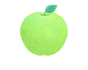 手描き風の青いりんごのイラスト