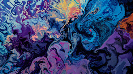 Abstract Flow: An artistic visualization of swirling colors blending harmoniously, forming an mesmerizing and fluid composition evoking creativity and innovation.