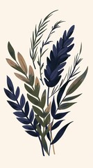 Naklejka premium Single lavender sprig