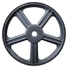 Obraz premium Sleek Grey Wheel Design with Bold Spokes and Smooth Finish, isolated on transparent background.
