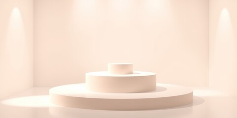Elegant Three-Tiered Pedestal in a Softly Lit Room