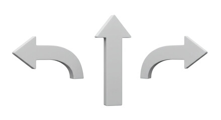 Choice of Direction: A visual metaphor illustrating decision-making with arrows pointing left, right, and forward.