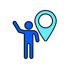 Icon a you are here, isolated against a clean background.