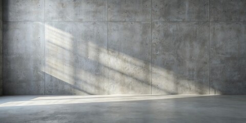 Empty Room with Concrete Wall and Sunlit Floor
