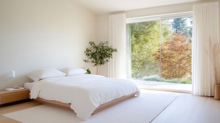 Modern bedroom with natural light