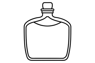Closed Canteen Flask Line Art Vector Illustration