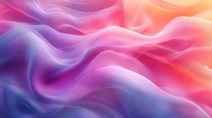 Obraz premium Vibrant multicolored flowing fabric waves with soft textures and gradient patterns