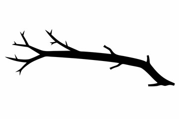 Fototapeta premium Fallen Twig Silhouette Vector Illustration