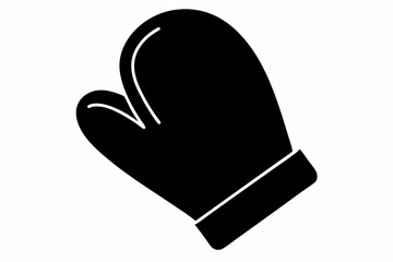 Folded Oven Mitt Silhouette Vector Illustration