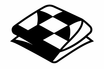 Folded Quilt Simple Silhouette Vector Illustration