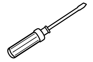 Manual Screwdriver Line Art Vector Illustration