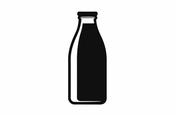 Minimal Milk Bottle Silhouette Vector Illustration