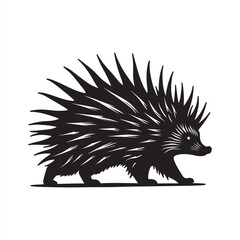 Porcupine Silhouette Vector Illustration,
 Black and White Porcupine Logo Design,
Stylized Porcupine Vector Art,
 Wild Porcupine Animal Graphic.
