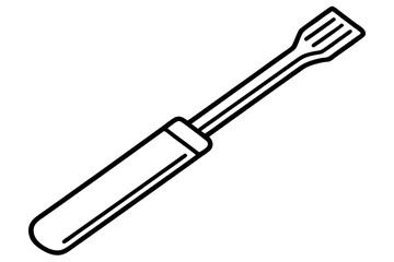 Old Chisel Tool Line Art Vector Illustration