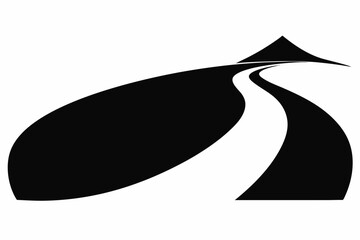 Sand Dune Curve Silhouette Vector Illustration